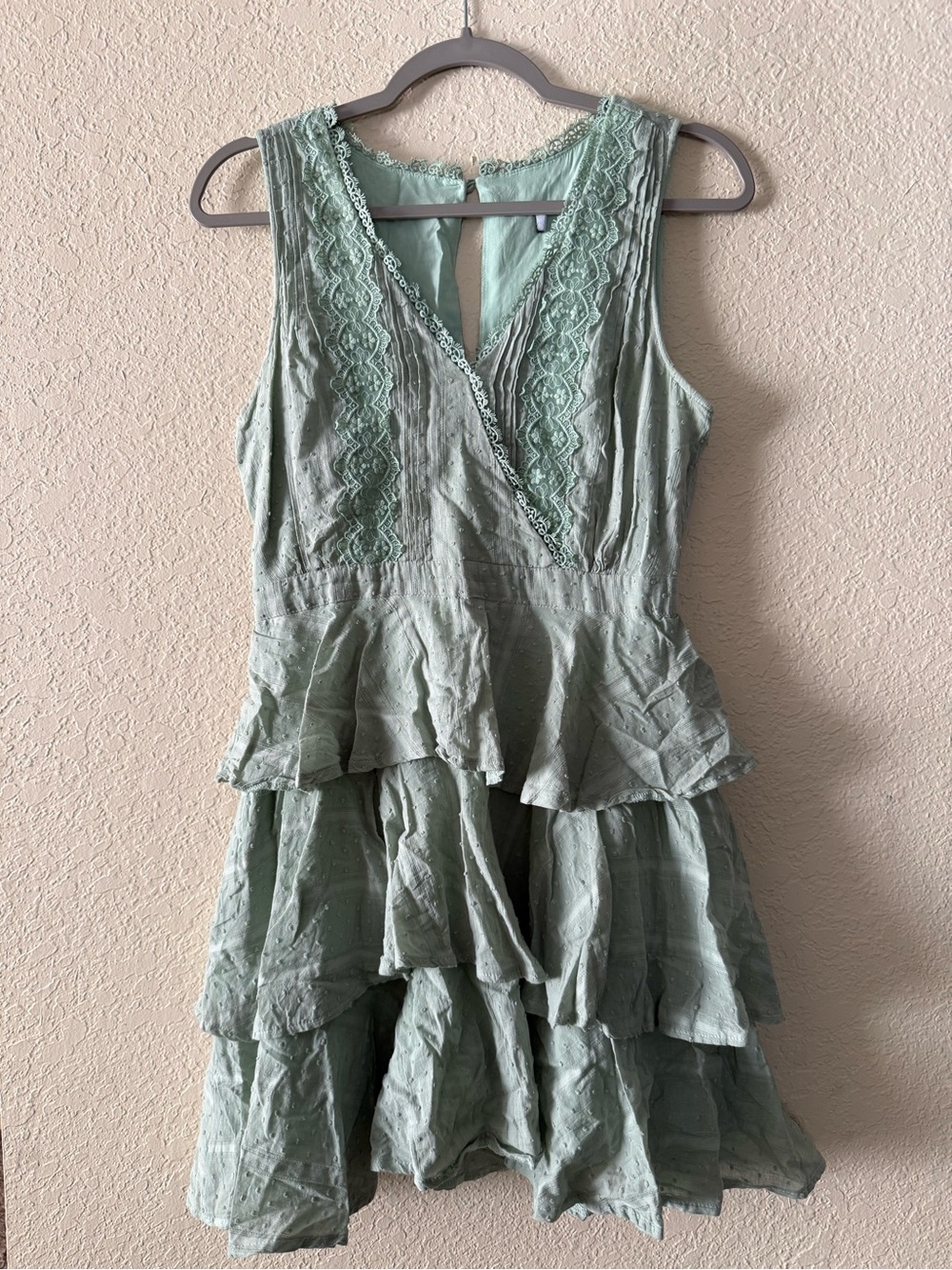 Sage Green Tiered Ruffle Dress